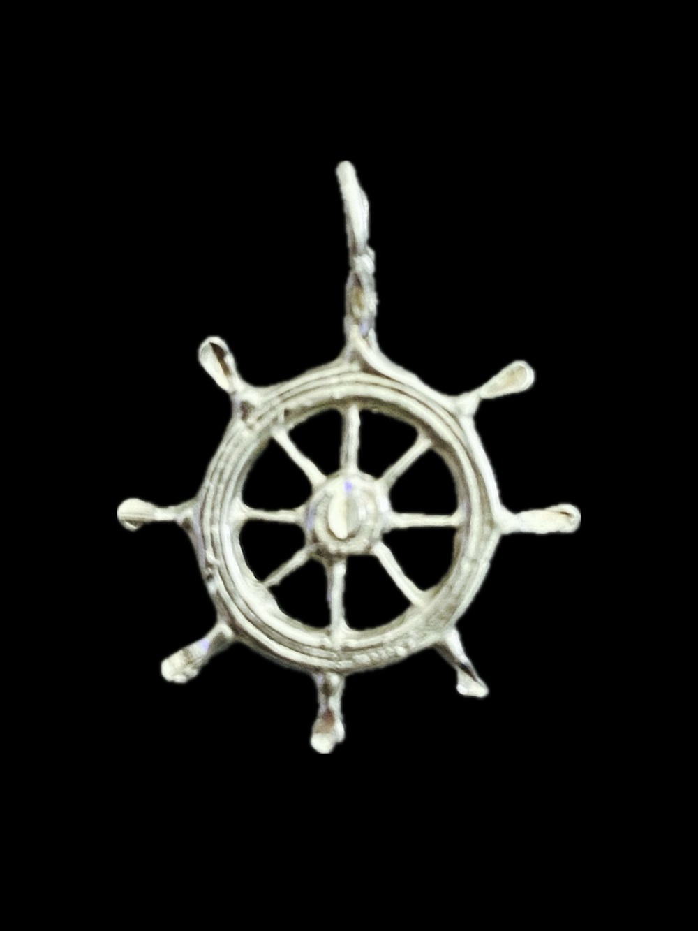 VTG Sterling Silver Ships Wheel Pendant Charm 1.52g NWT